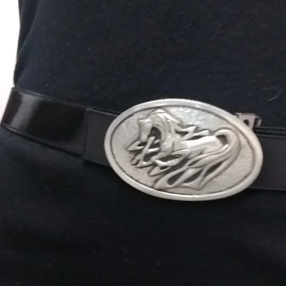 Rare Vintage St. Justin Celtic Silver Horse Buckle